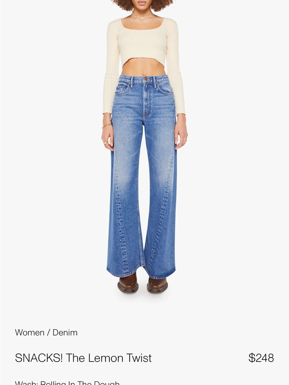 The Lemon Twist Women’s Blue Wide-Leg Jeans